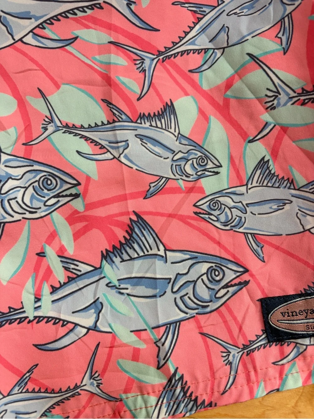 Vineyard Vines boys size large 16 chappy swim trunks fish beach vacation